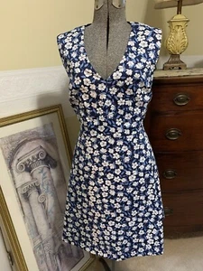 Draper James Women's Navy White Floral Love Circle Dress Size 14 NEW With Tags - Picture 1 of 17