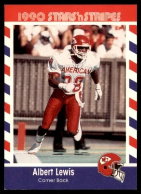1990 STARS' n STRIPES FOOTBALL CARD FIRST EDITION #8 ALBERT LEWIS CHIEFS - Image 1 of 2