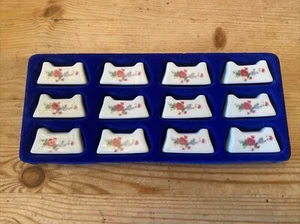12 Vintage Japanese Porcelain Chopstick Cutlery Rests - Picture 1 of 5