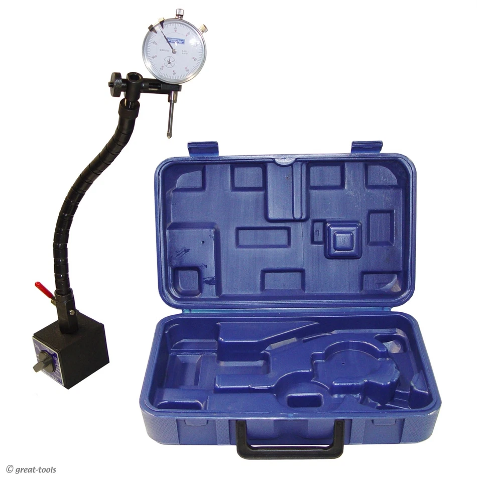 FOWLER FLEX ARM DIAL INDICATOR SET – magnetic base – machinist tools – flexible arm