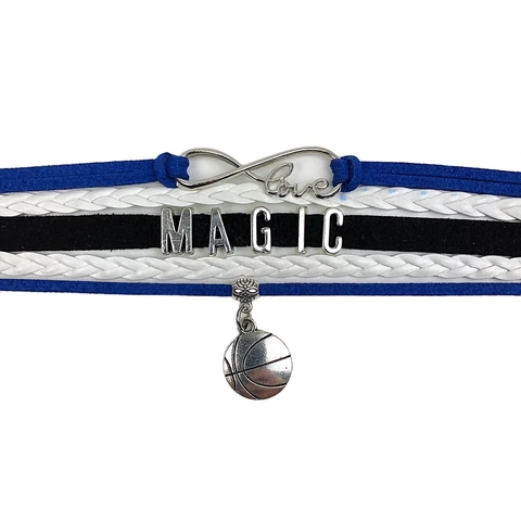 Orlando Magic Infinity Jewelry Bracelet NBA Basketball Charm Faux Leather New Cover