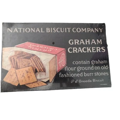 Uneeda Biscuit Sign National Biscuit Company Nabisco CardBoard Graham Crackers - Image 1 of 4