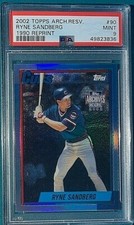 2002 Topps Archives Reserve Baseball #90 Ryne Sandberg 1990 Reprint PSA 9 