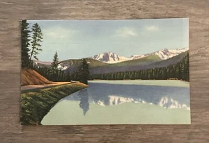 Postal de lino Sylvan Lake Sylvan Pass Parque Nacional de Yellowstone - Imagen 1 de 2