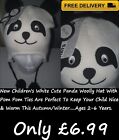 New Cute Children's White Panda Knitted Warm Woolly Hat For Ages 2-6 Years....