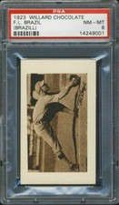 1923 V100 Willard's Chocolate Frank Brazill PSA 8 Philadelphia Athletics