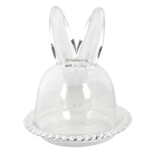 Glasglocke Bonboniere Patisserie Transparent Ø 14x16 cm Tischdeko Osterhase - Picture 1 of 5