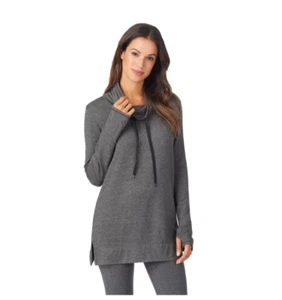 Cuddl Duds Ultra Cozy Women's Medium Heather Grey Long Sleeve Cowl Neck Tunic - Picture 1 of 17