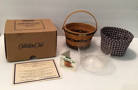 1998 Longaberger Collectors Club J.W. Coll. Miniature Apple Basket Combo Cover