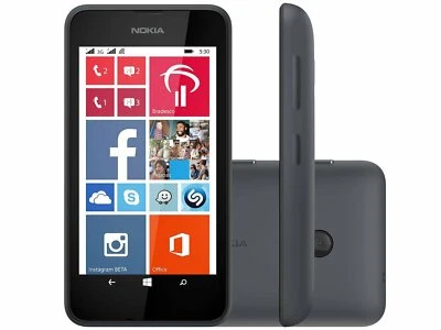 Grade A - Nokia Lumia 530 Microsoft Windows Mobile Cell Phone 4GB Blue Unlocked - Image 1 of 2