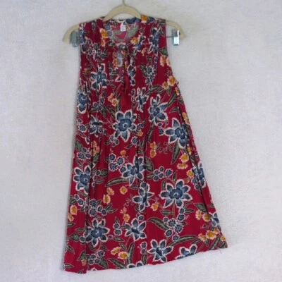 Old Navy Women's Red Floral Sleeveless Tropical Vacation Midi Dress Size M - Image 1 of 4