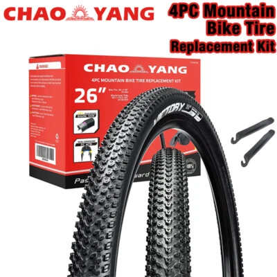 Chao YANG 4PCS 26" Mountain Bike Tire Replacement Kit Dual Compound 2C-MTB Tires - Image 1 of 4