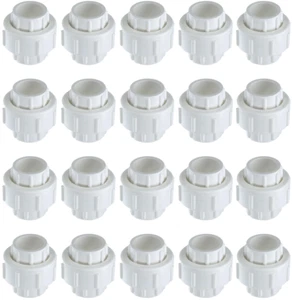 20-Pack 3/4 in. Schedule 40 PVC Unions w/ O-Ring Socket-Type Pipe Fittings - Picture 1 of 1