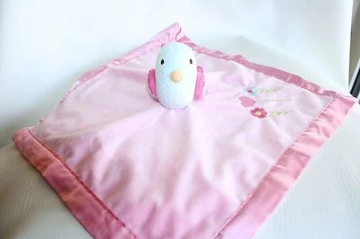 Manta de seguridad de felpa rosa circo azul pájaro y flores adorable bebé niña sedosa Foto 1 de 4