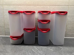 Tupperware Eidgenossen plus rot 8 Stück Set (1x2,2l; 1x1,6l; 3x 350ml; 3x1l) - Bild 1 von 12