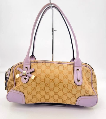 Auth GUCCI GG Beige/Lilac Ladies Shoulder Bag Made in Italy KB126 - Image 1 of 4