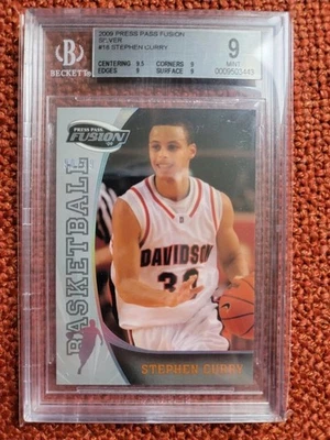 2009 年新闻通行证 FUSION 银史蒂芬·库里新秀 /99 #18 BGS 9 RC — 第 1/2 张图片