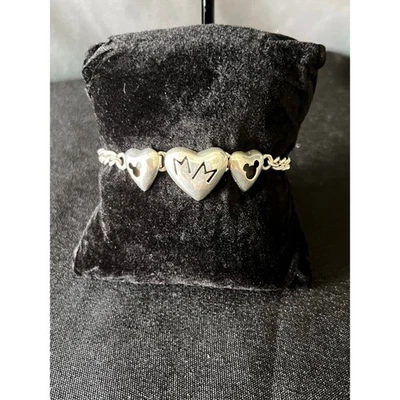 Disney Jewelry Sterling Silver 925 Mickey Mouse Hearts Charm Bracelet - Image 1 of 4