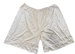 Damen Vintage Mid Thigh Brief Höschen Jumbo 5x Weiß Off White Elastische Taille - Bild 1 von 6