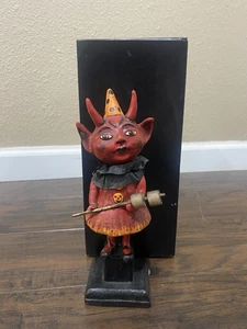 Figura Ragazza Diavolo Decorazione Halloween 9,75” Victorian Trading Co Debra Schoch? - Foto 1 di 14