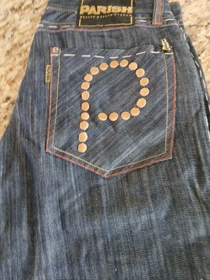 Parish Nation Mens 34x33 Straight Legs Jeans Patches Embroidered Distressed - Image 1 of 4