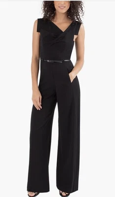 Mono negro Halo Jackie pierna ancha, talla 12, nuevo, sin cinturón Foto 1 de 4