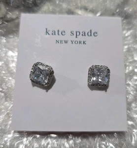 Kate Spade Silver-Tone Small Square Stud Earrings - Picture 1 of 3