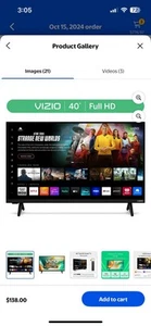 VIZIO V-Series 40" LED Smart TV Class 1080p Full HD UHD HDR - VFD40M-08 - Picture 1 of 16