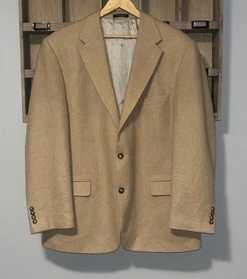 Men’s 100% Camel Hair Blazer 46R Camel Tan Sport Coat Classic 2-Button Jacket - Image 1 of 4