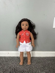 Nanea American Girl Doll 18" wearing tropical pjs beforever 2017 - Picture 1 of 1