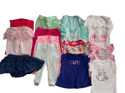 Baby Girl Clothing Bundle 0-3M Mixed Brands & Styles Dresses Tops Bottoms Romper - Image 1 of 4