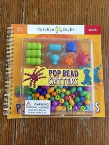 Chicken Socks Pop Bead Critters - Paperback Book with Beads, Not Opened - Picture 1 of 13