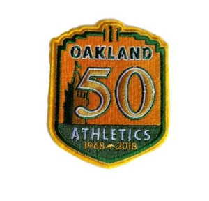 MLB Oakland Athletics 50th Anniversary Iron on Embroidered Patch - Size 4” x 3”  - Picture 1 of 2