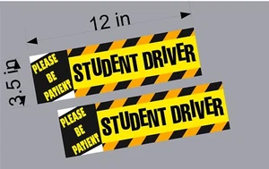 Student Driver / New Driver / Please be Patient / Funny Car Magnet / 2 pack - Bild 1 von 3
