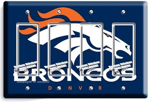 DENVER BRONCOS FOOTBALL TEAM LIGHT SWITCH OUTLET WALL PLATES MAN CAVE SPORT ROOM - Picture 1 of 34