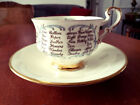 Paragon Happy Anniversary Footed Cup & Boehm Saucer England China HM Queen 1957