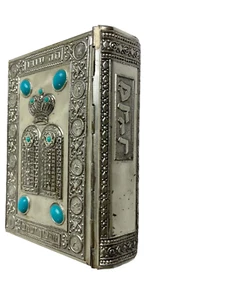 De colección 1969 Hebreo Inglés Cubierta de Metal Biblia Judío Siddur Avodat Israel - Imagen 1 de 13