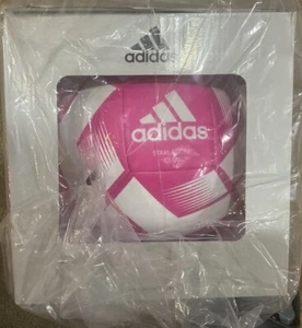 adidas Starlancer V Club Professional Soccer Ball Size 5 Shock Pink-White ⚽️ - Picture 1 of 6