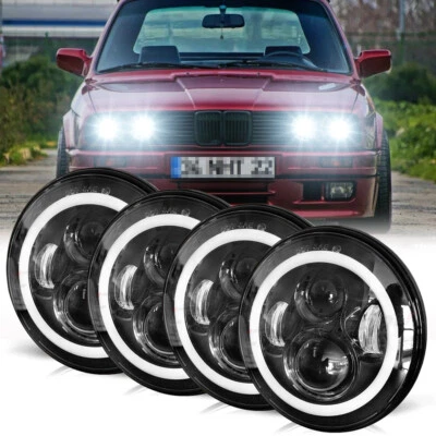 4 PIEZAS 5-3/4 5.75" LED haz alto/bajo ámbar DRL para BMW 325i 528i 535i E30 Foto 1 de 4