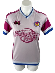 Camicia donna Sailor Moon Crystal piccola maglia bianca rosa ricamata - Foto 1 di 12