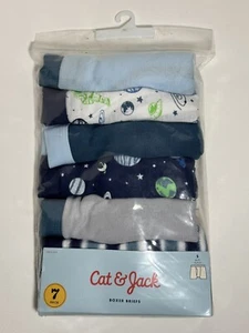 Cat & Jack Boys Size: S (6/7) Multicolor Cotton 7 Pack Briefs Underwear NWT - Picture 1 of 2