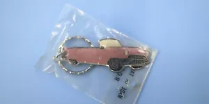 1958 Pink Cadilliac Classic Car Series Silver Tone Keychain Keyring Key Ring - Picture 1 of 4