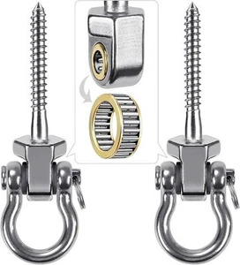 Heavy Duty Swing Hangers with Bearings - Set of 2 Stainless Steel 304 Screw B... - Picture 1 of 2