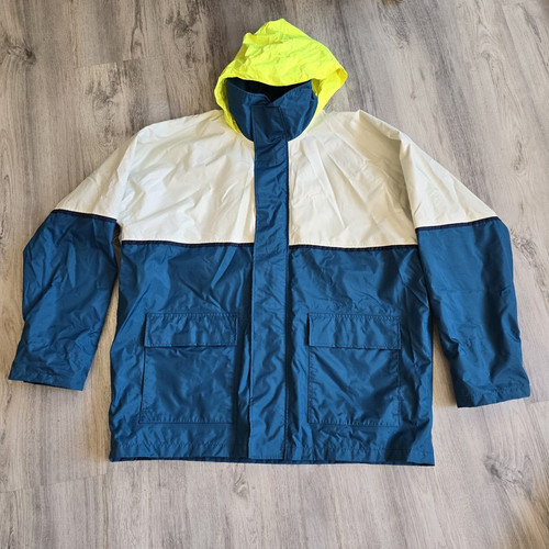 OFF WHITE Giacca da barca a vela impermeabile West Marine Nautical Gear bianco verde acqua e spento XXL