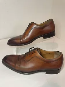 Scarpe eleganti marroni in pelle Magnanni 21222 da uomo taglia 7,5 M cap punta brogue Oxford - Foto 1 di 10
