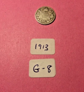 1913 Canada Silver 10 Cent Coin - G8 - Picture 1 of 3
