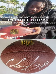CHRIS IVORY,JAGUARS,JETS,SAINTS,SIGNED,AUTOGRAPHED,NFL DUKE FOOTBALL,COA,PROOF - Picture 1 of 2