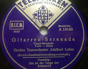 ERIC HELGAR "Das ist der Tango der Sehnsucht/ Gitarren-Serenade" Telefunken 1940