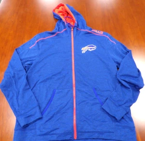NEW MAJESTIC NFL BUFFALO BILLS BLUE THERMA BASE HOODED ZIP UP JACKET SIZE L - Picture 1 of 4
