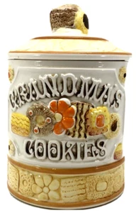 Napcoware Vintage Grandma's Cookies Cookie Jar, 1970'S Country Kitchen Decor - Picture 1 of 18